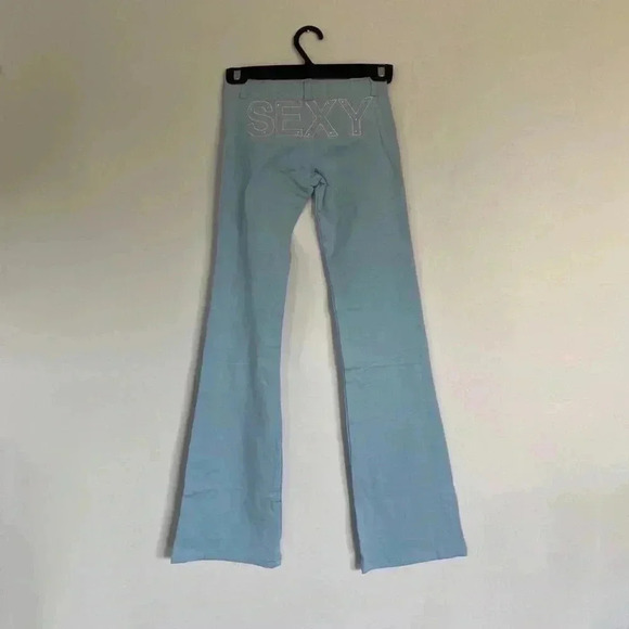 Vintage deadstock light blue bedazzled “sexy” low waisted pants. - Picture 1 of 3